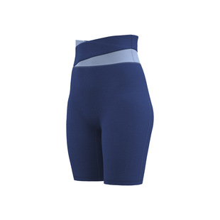 聚衣堂拼色瑜伽裤女高腰提臀五分裤蜜桃裤夏运动防走光短裤