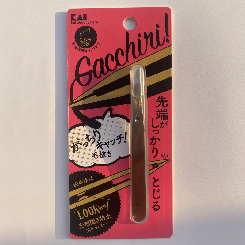 日本本土拔眉毛不锈钢镊子夹斜口