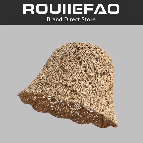 ROUIIEFAO渔夫帽镂空编织透气
