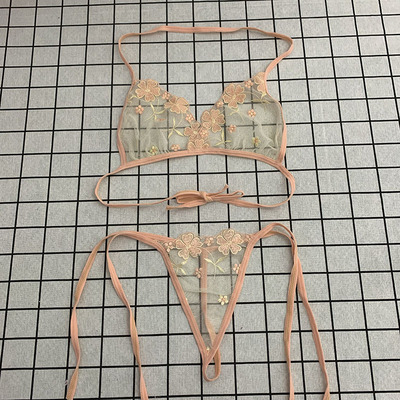 全透明情绪系带超薄款内衣套装