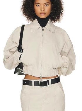 易梦玲同款辣妹工装风短款飞行夹克外套+迷你包臀短裙半身裙套装