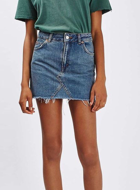 清仓  短裙女夏新款牛仔半身裙韩版不规则裙子显瘦a字牛仔裙潮