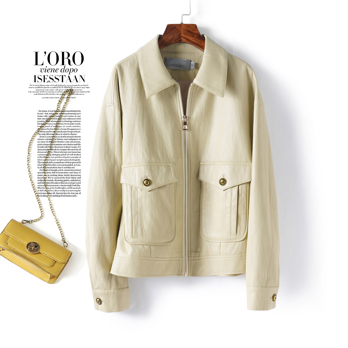 真皮衣外套女短款翻领拉链时尚休闲小个子2025秋冬新款绵羊皮夹克,女装/女士精品,皮衣,淘宝优惠券,粉丝福利购,淘宝优惠卷