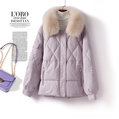 皮衣女常规狐狸毛领韩版宽松作