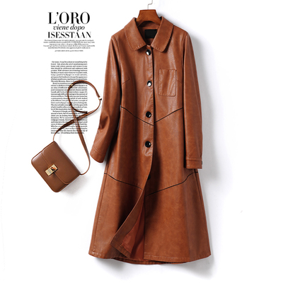 海宁皮衣女士中长款高端气质直筒