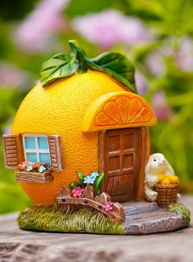 橙子小屋创意微景观房子花园盆景装饰桌面摆件送朋友生日祝福礼物