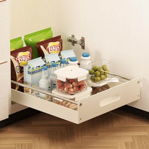 整体橱柜内自制拉篮抽拉式置物架抽屉式带滑轨收纳托 托盘餐具储