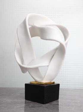 简约现代树脂抽象飘带雕塑酒店客厅玄关样板房高档装饰工艺品摆件