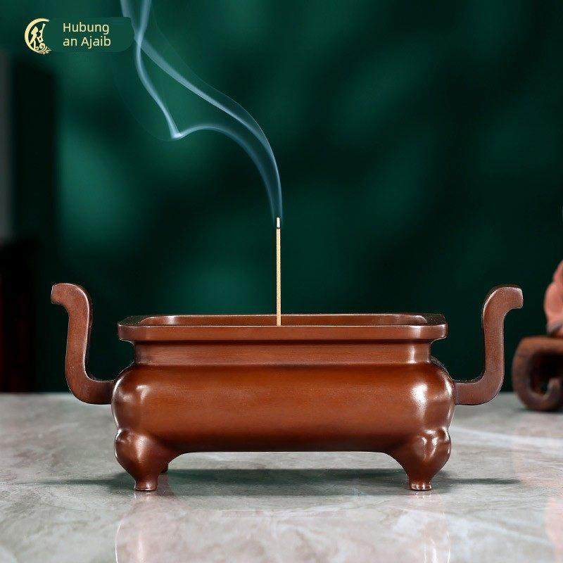 德祥缘紫铜朝冠耳马槽炉四方炉家用室内熏香炉线香炉宣德炉,家居饰品,装饰摆件,淘宝优惠券,粉丝福利购,淘宝优惠卷