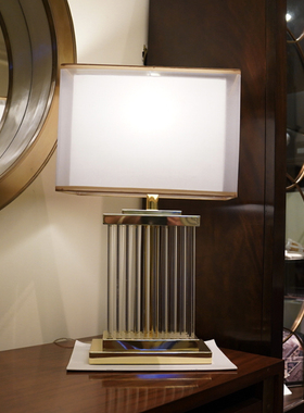 美式风水晶金色底座台灯2018新品