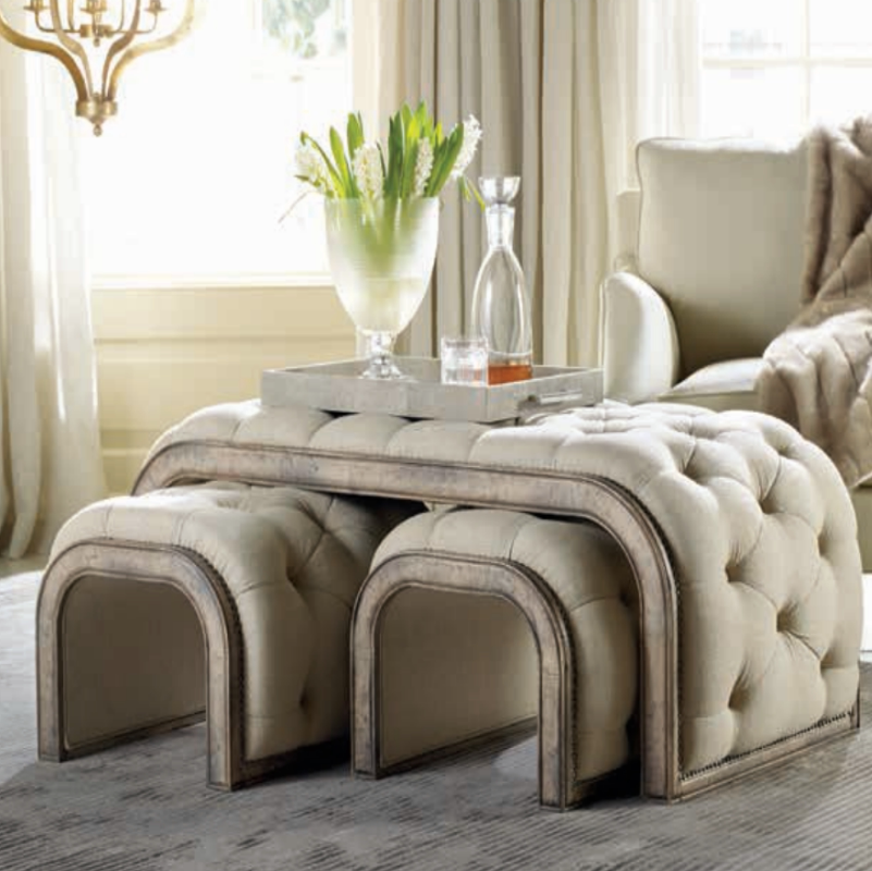 原装进口正版现货欧美时尚浅灰色棉麻布艺拉扣换鞋凳脚踏床尾踏