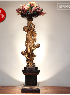 欧式家居摆件客厅落地装饰品摆设电视柜楼梯口走廊人物雕塑工艺i.