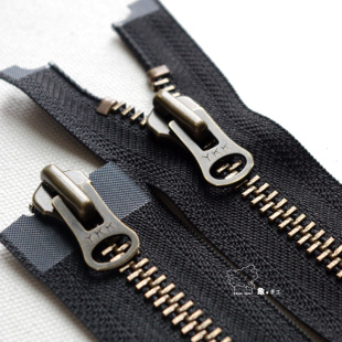 70_100厘米 拉锁配件 YKK8号古铜双头双开金属拉链皮衣羽绒服男装