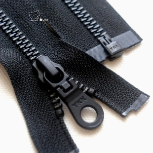 50_80厘米5号YKK黑古铜开口铜拉链皮衣夹克风衣羽绒服开衫 配