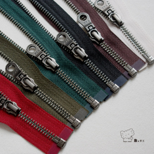 50_80厘米 YKK5号古银开口门襟拉链皮衣夹克羽绒服棉大衣外套风衣