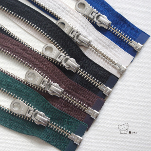 棉衣拉锁配件 夹克皮衣羽绒服装 50_80cm 5号YKK亮银色开口铜拉链