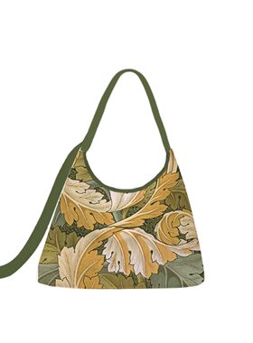 威廉莫里斯植物花卉帆布袋单肩斜挎拉链包复古百搭外出休闲包定制