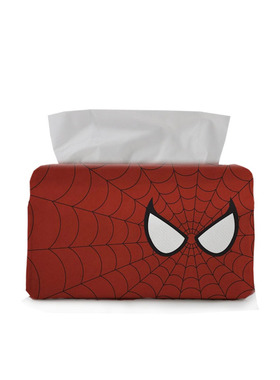 漫威钢铁侠蜘蛛侠周边纸巾盒布艺办公室抽纸盒家用汽车纸巾袋定制
