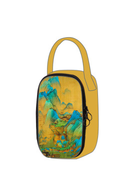 千里江山图中国风中式水果早餐保温袋拉链手提便当包收纳餐包定制