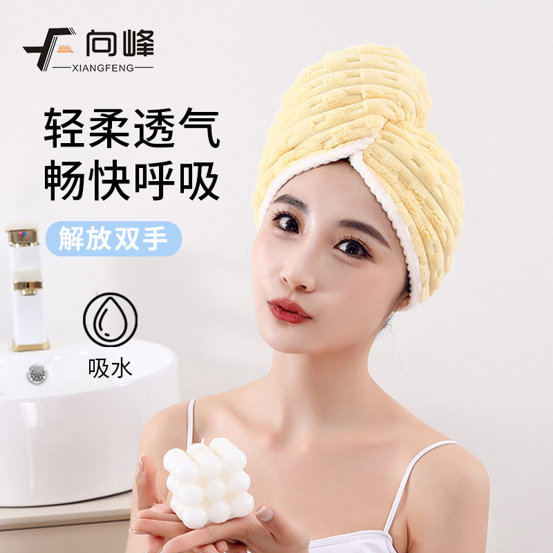 向峰夏季新薄款珊瑚绒干发帽家用柔软吸水不易掉毛包头巾干发巾