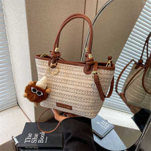 编织手提小包包女式2025新款夏季休闲度假风草编菜篮子单肩斜挎包
