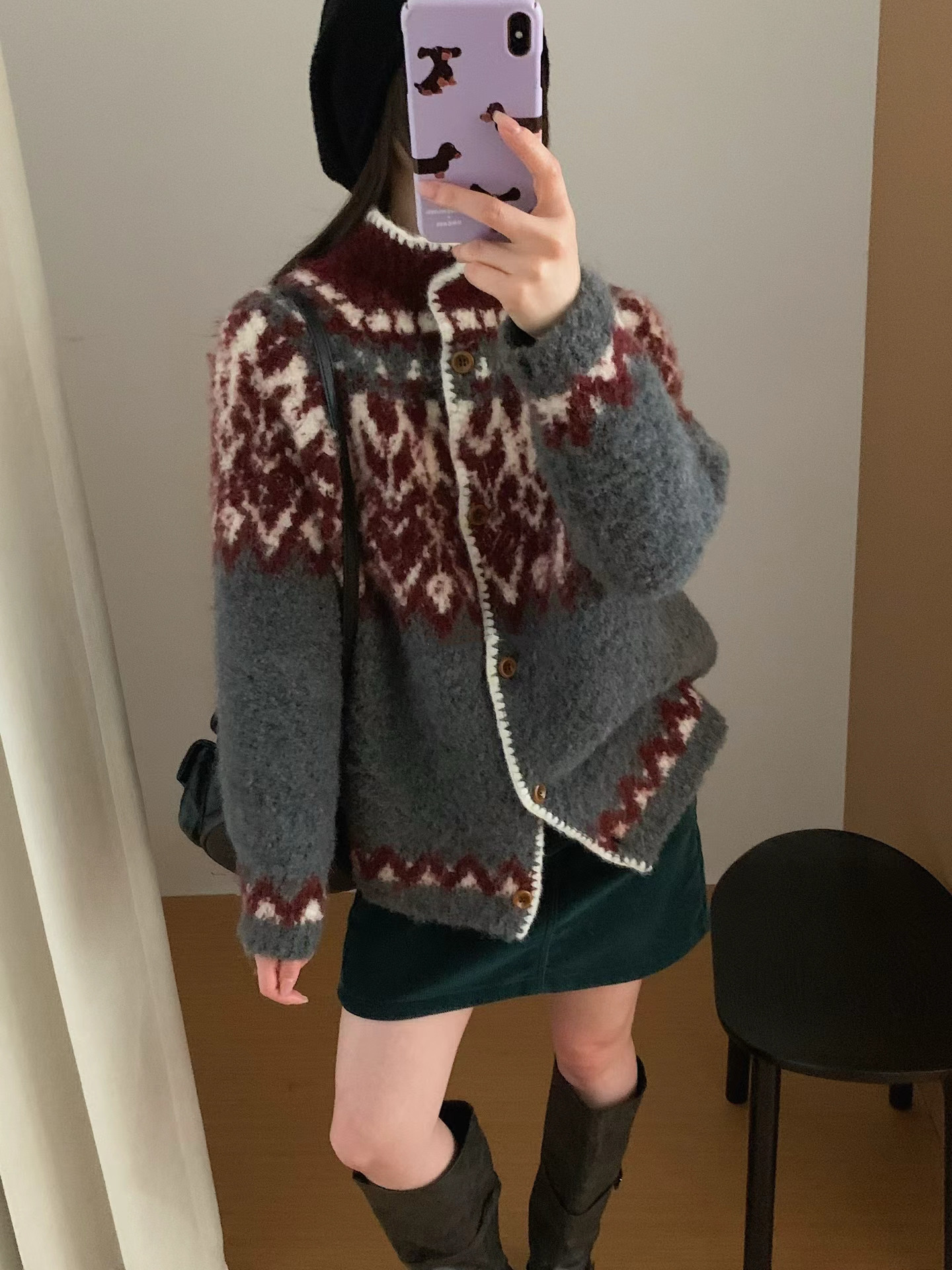 韩系复古提花针织开衫女秋冬新款软糯毛衣外套宽松百搭,女装/女士精品,毛针织衫,淘宝优惠券,粉丝福利购,淘宝优惠卷