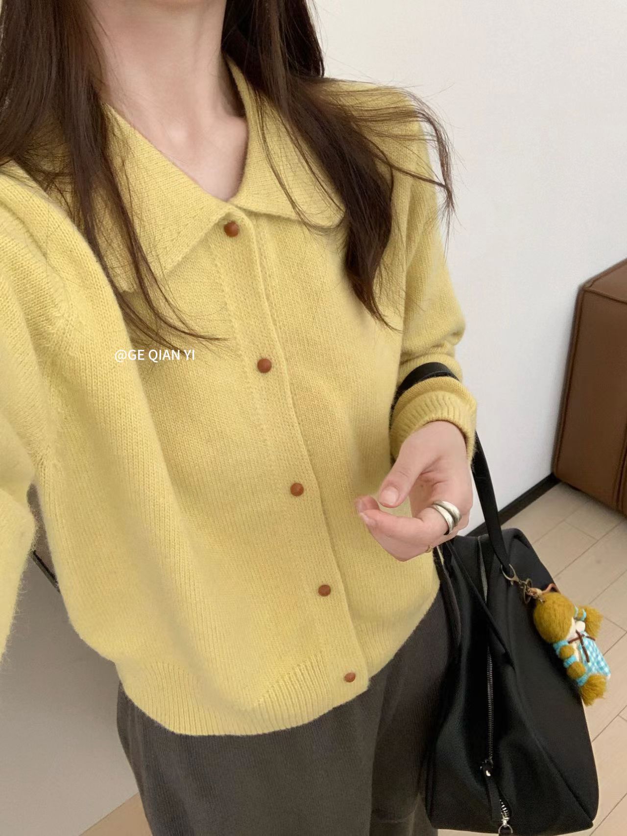 2026秋冬新款韩版宽松显瘦百搭圆领长袖针织开衫女毛衣外套上衣