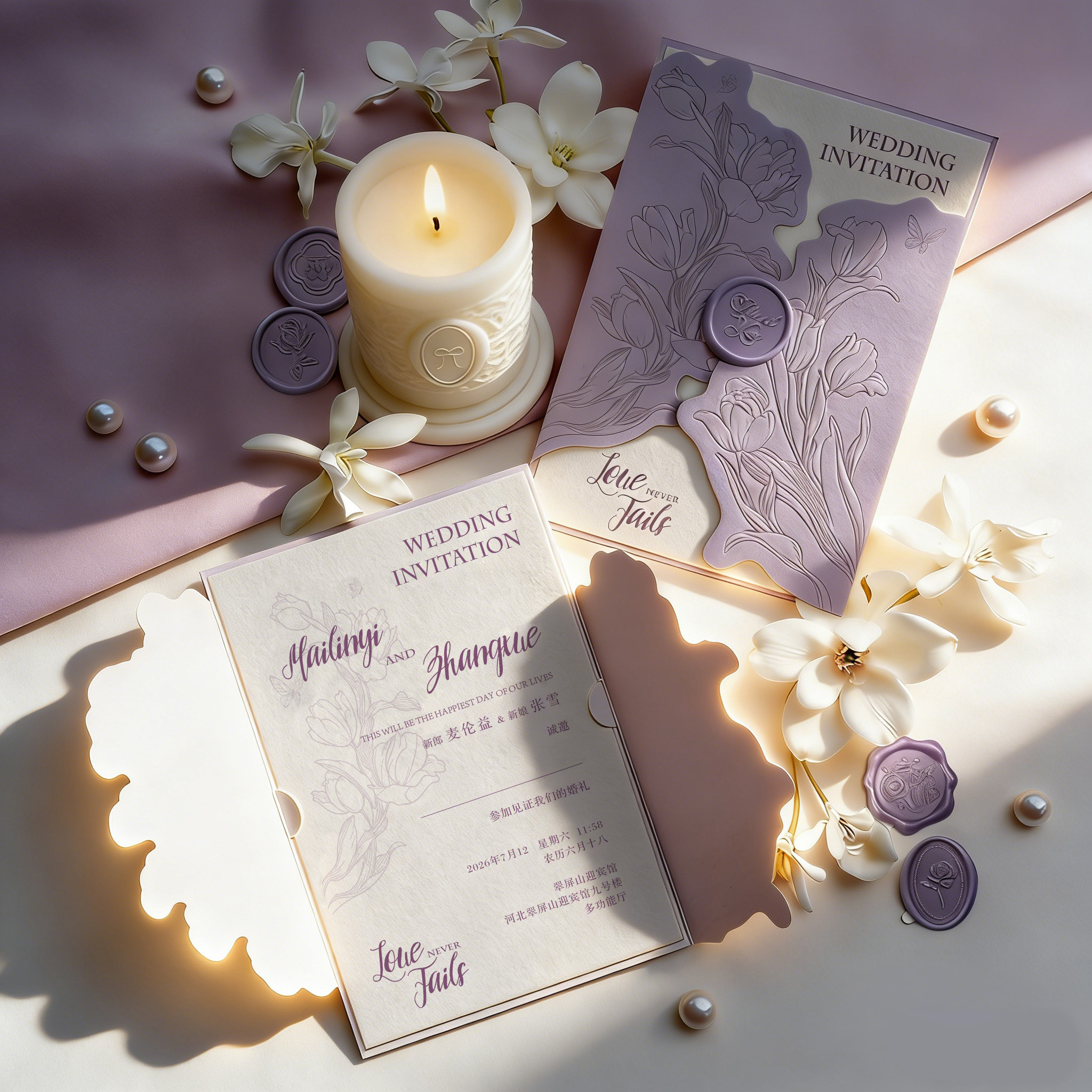 小众请柬结婚请帖婚宴喜帖高级法式创意封套卡婚礼邀请函定制打印