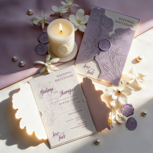 小众喜帖法式高级婚礼请柬定制