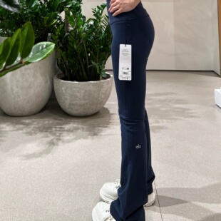 加拿大直邮Alo yoga高腰显瘦弹力运动健身瑜伽裤紧身裤长裤微喇裤