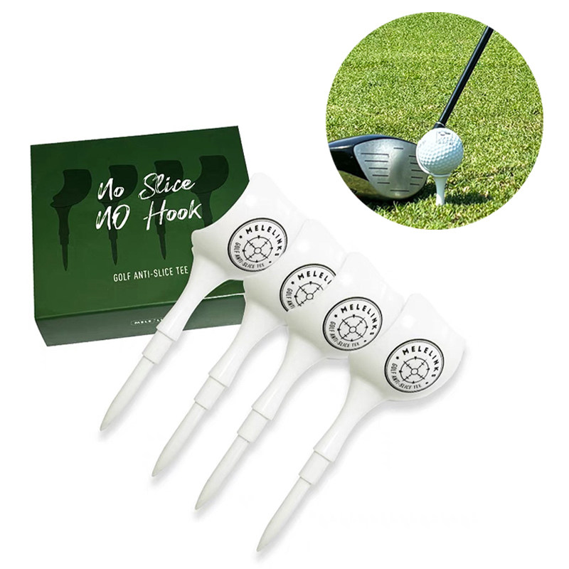 美乐新款高尔夫球TEE球钉花瓣减少左曲右曲发球梯塑料4只装开球托