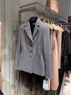型 版 立体剪裁 定织面料千鸟格羊毛西装 女 轻奢 外套 经典