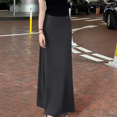 灰色莫代尔半身长裙女夏季半身裙