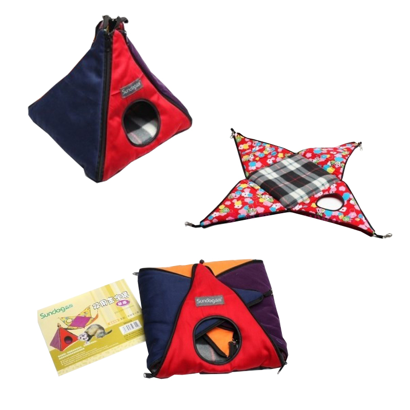 满68包邮Sundog森度两用金字塔吊床 暖窝 棉垫 宠物雪貂 安哥鲁