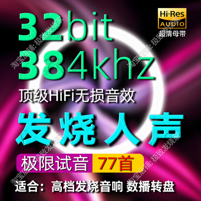 384k32bit极限试音超清母带HIFI发烧人声无损优盘高解析数播音源