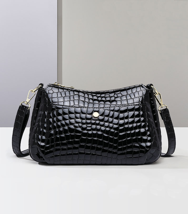 AOFUDA奥富达新款牛皮漆面皮亮皮手提单肩包斜挎多用女包大容量