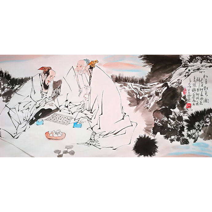 临摹名家名人字画王西京纯手绘精品国画挂画作品客厅装饰画收藏赠
