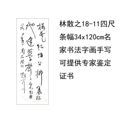 临摹手写林散之书法四尺对开34x136cm名家题字字画四尺可提供鉴定