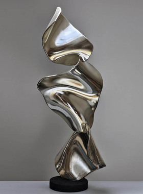 现代抽象金属质感摆件客厅书房