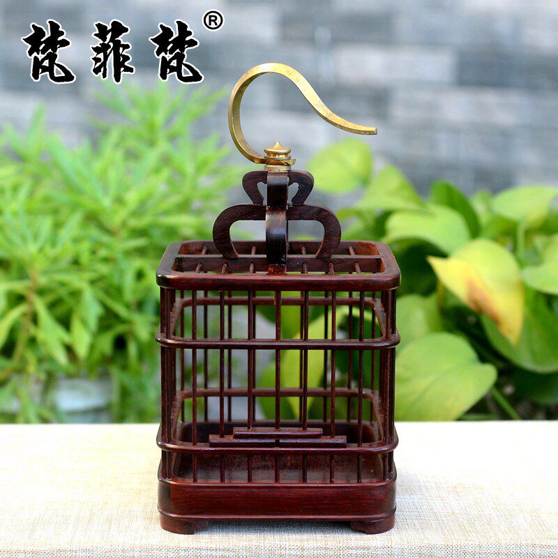 梵菲梵 印度小叶紫檀鸟笼摆件蝈蝈笼子金星高油高密木料手玩把件