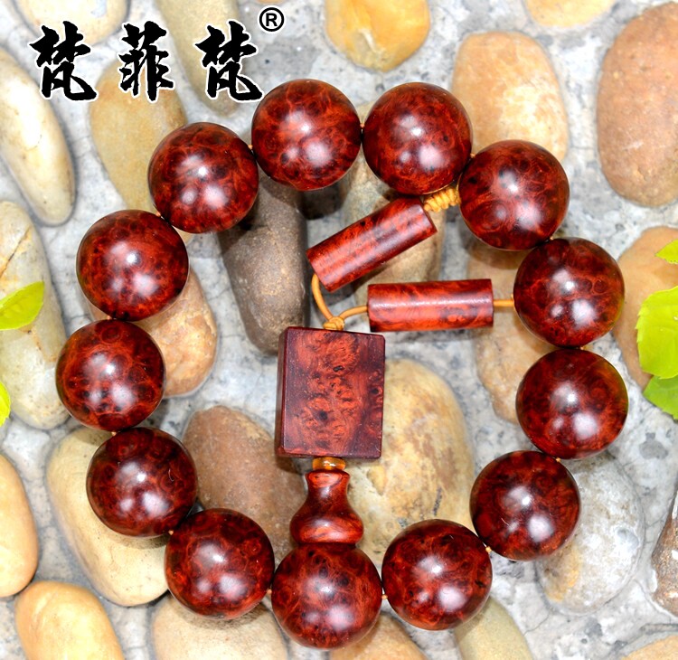 梵菲梵 印度小叶紫檀 爆满瘤疤1.8cm手串 葡萄瘿子手链(已出)