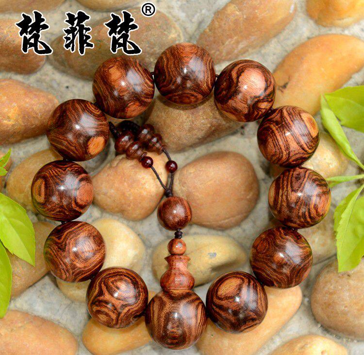 梵菲梵 海南黄花梨2.0cm全鬼脸手串 海黄木料手链鬼眼手链 圣物