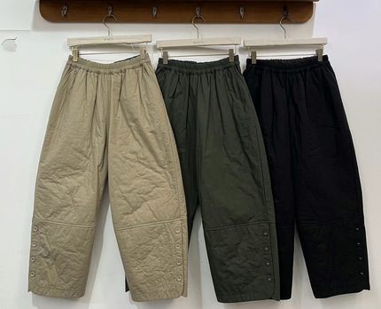 韩国2 story giny（现货）松紧腰纽扣显瘦棉裤