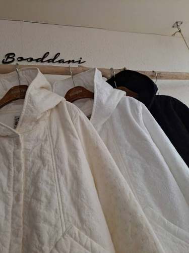 韩国BD(现货)连帽重工蕾丝净版棉服