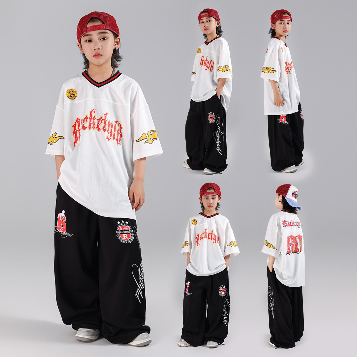 RACKETYLD嘻哈童装潮牌街舞儿童潮服男童酷帅hiphop街舞女孩套装
