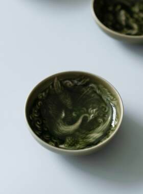 青云凤凰纹高端中式茶杯