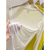 长袖 透视透明网纱打底衫 女夏季 t恤内搭纱衣超薄半高领防晒上衣ins