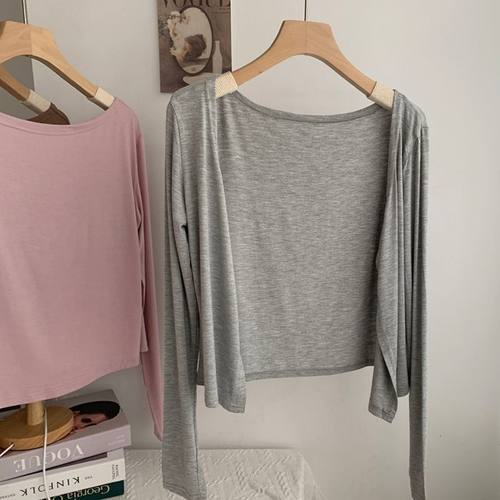 灰色莫代尔开衫防晒衣女夏季薄款