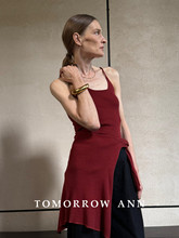 TOMORROW ANN简约纯色羊毛针织吊带背心女百搭修身显瘦无袖上衣女