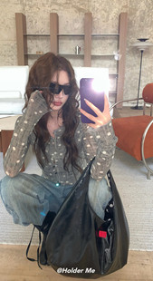 十三行2025早秋新款HOLDER正品韩版小众设计感辣妹波点开衫小衫女